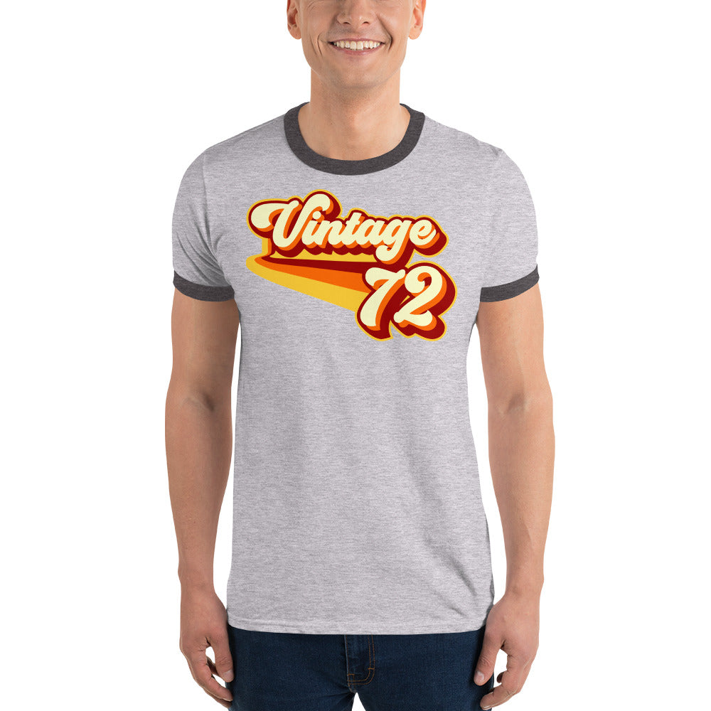 Vintage 1972 Warm Retro Lines Ringer T-Shirt