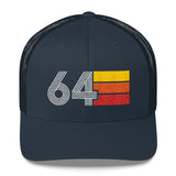 64 Number 1964 Birthday Retro Trucker Hat