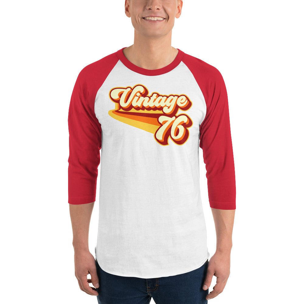 Vintage 1976 Warm Retro Lines 3/4 sleeve raglan shirt