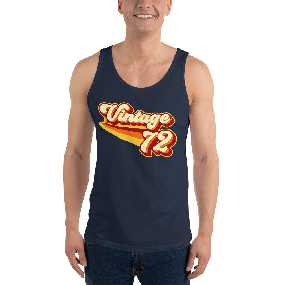 Vintage 1972 Warm Retro Lines Unisex  Tank Top
