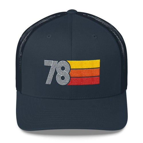 Vintage 1978 Birthday Hat Trucker Cap number 78 retro