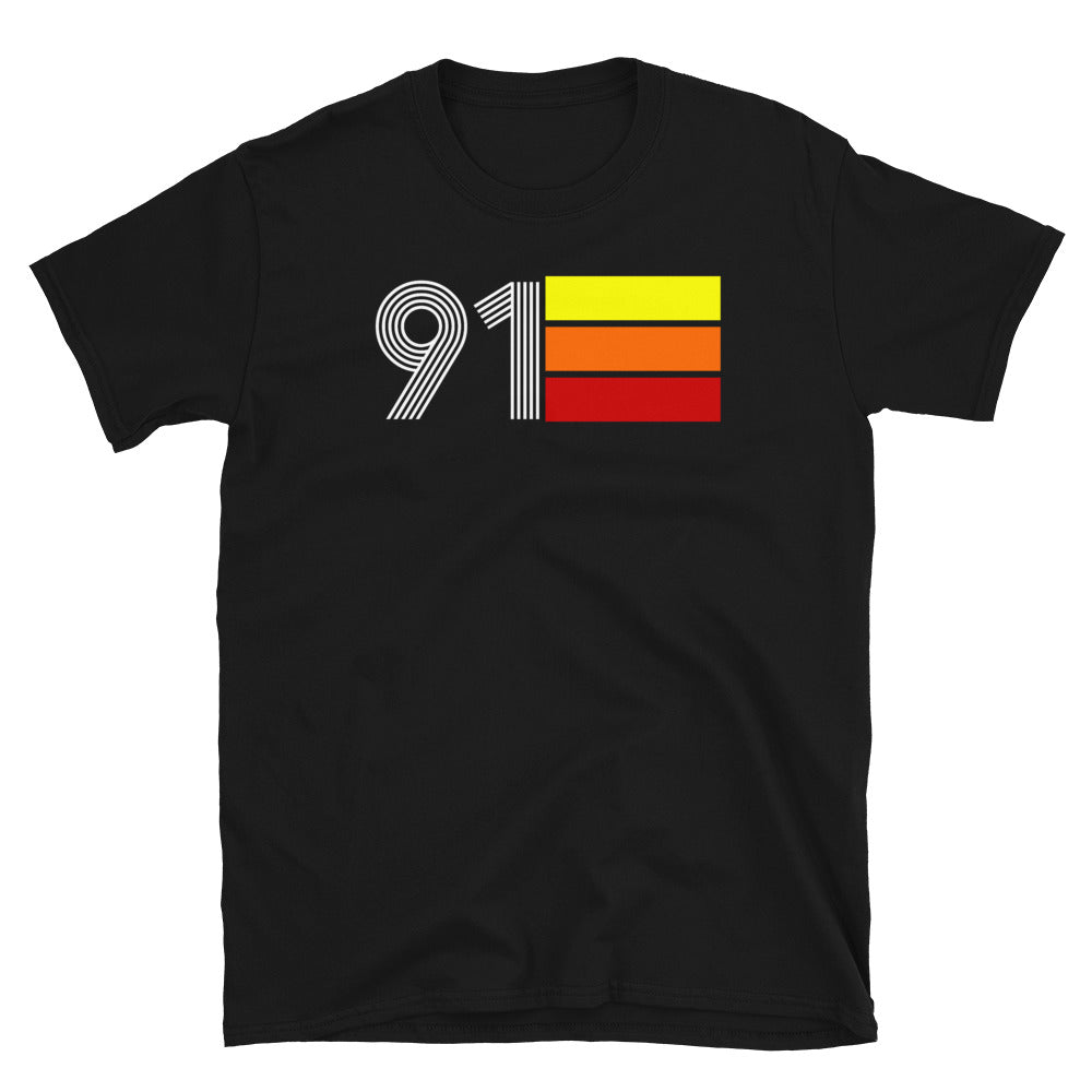 91 - RETRO TRI-LINE MEN'S WOMEN'S SHORT-SLEEVE UNISEX T-SHIRT