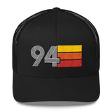 Vintage 1994 Hat number 94 Retro Trucker Cap decoration black