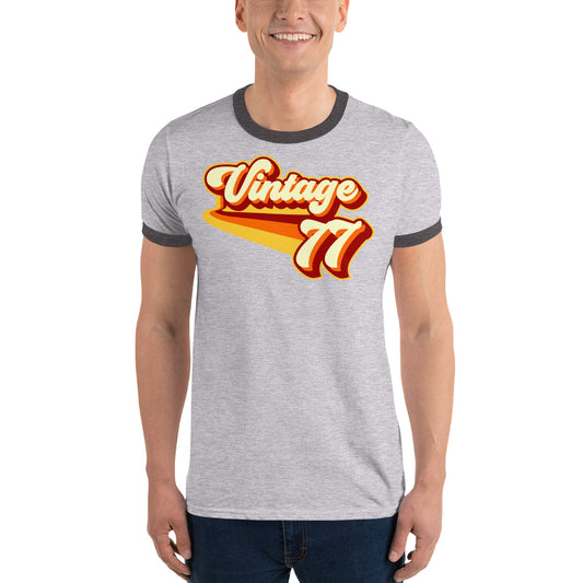 Vintage 1977 Warm Retro Lines Ringer T-Shirt