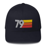 79 1979 fitted baseball cap hat birthday gift for men women retro design