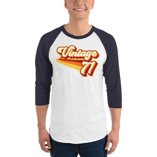 Vintage 1971 Warm Retro Lines 3/4 sleeve raglan shirt