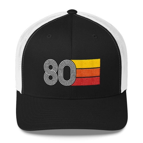 Vintage 1980 Birthday Hat Trucker Cap number 80 retro