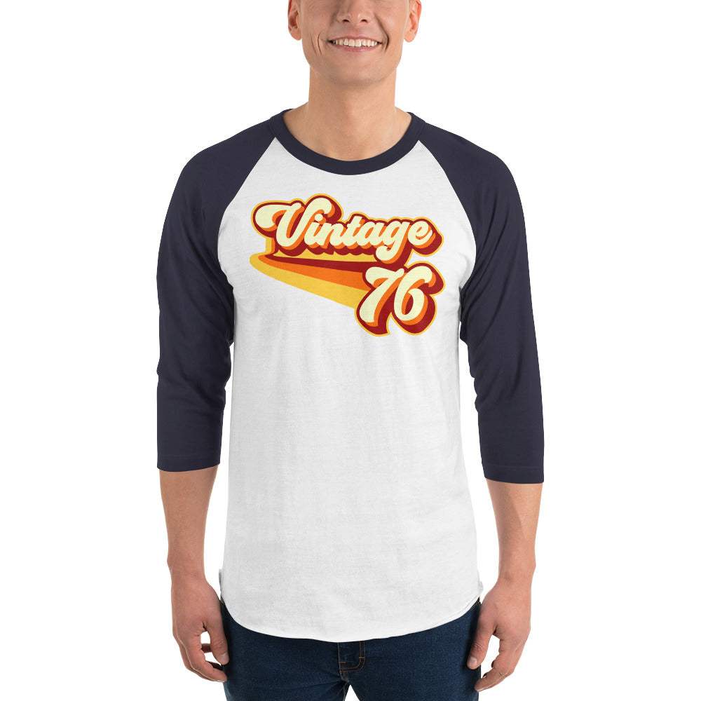 Vintage 1976 Warm Retro Lines 3/4 sleeve raglan shirt