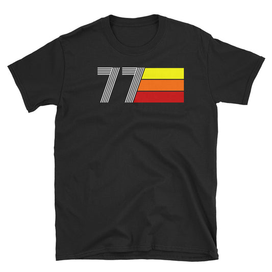 77 - RETRO TRI-LINE MEN'S WOMEN'S SHORT-SLEEVE UNISEX T-SHIRT