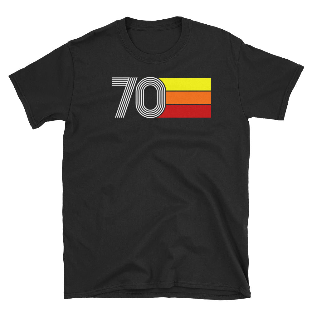 70 - RETRO TRI-LINE MEN'S WOMEN'S SHORT-SLEEVE UNISEX T-SHIRT
