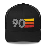 vintage 1990 number 90 retro trucker hat birthday cap decoration party gift black 