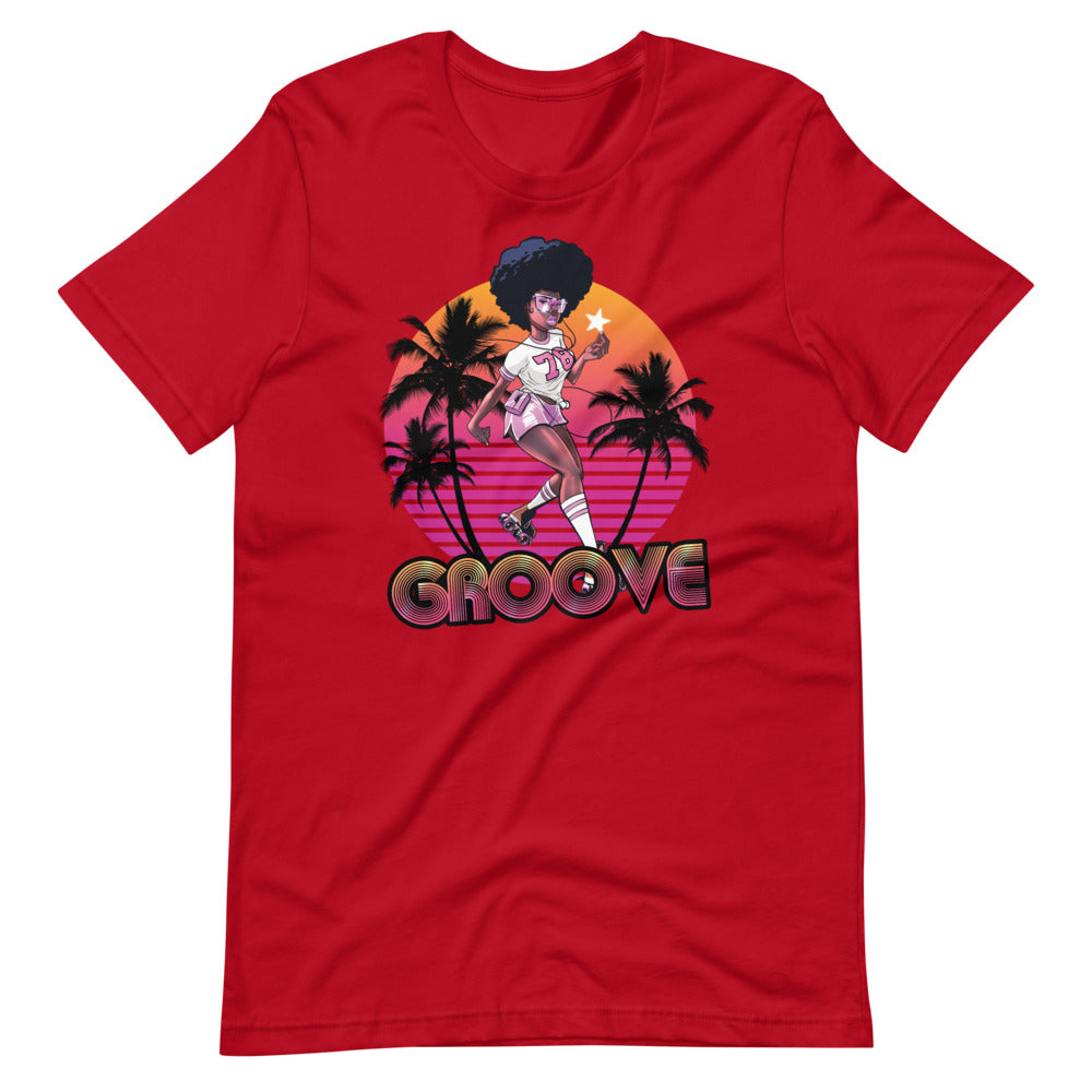 Groove Retro 70's 80's Roller Skate Short-Sleeve Unisex T-Shirt