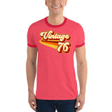 Vintage 1976 Warm Retro Lines Ringer T-Shirt