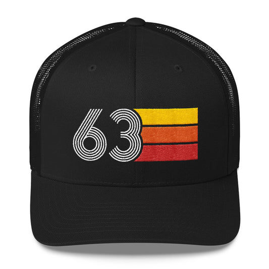 63 Number 1963 Birthday Retro Trucker Hat