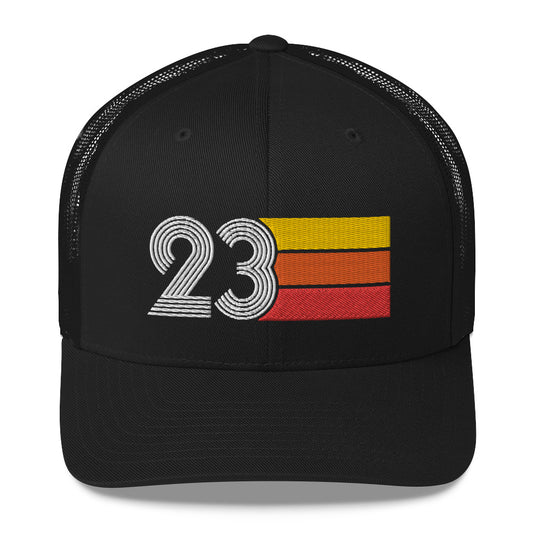 23 Number 23rd Birthday Retro Men's Women's Trucker Hat