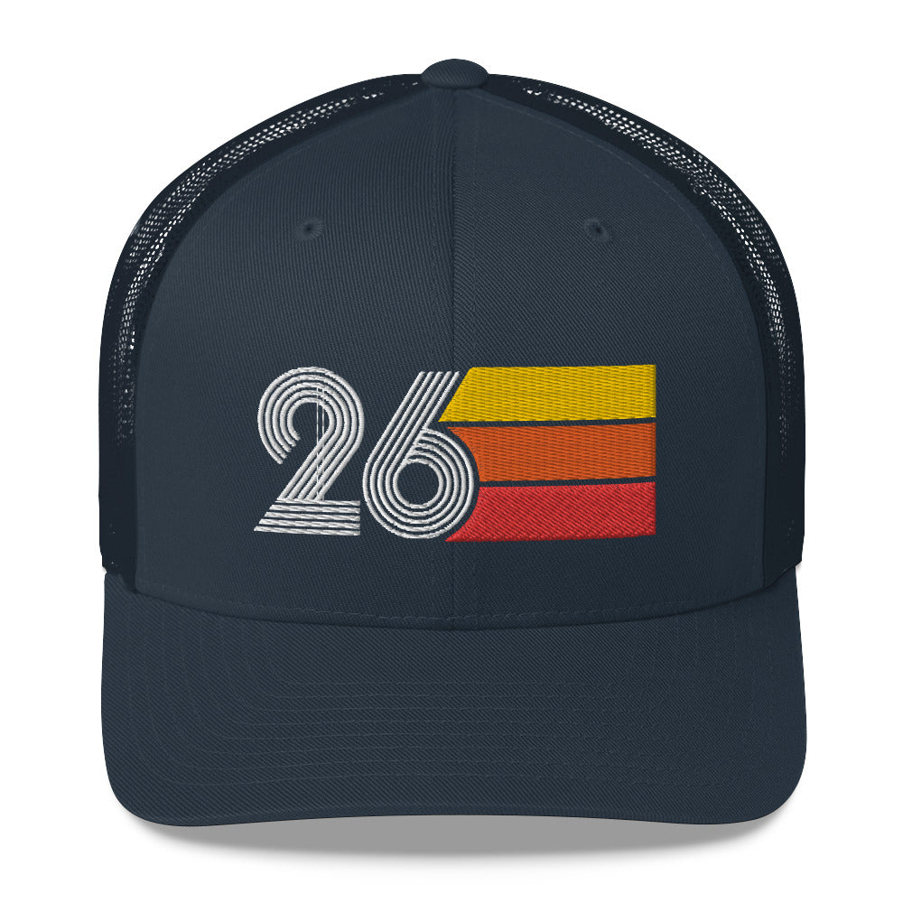 26 Number 26th Birthday Retro Men's Women's Trucker Hat