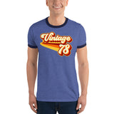 Vintage 1978 Warm Retro Lines Ringer T-Shirt