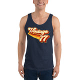 Vintage 1977 Warm Retro Lines Unisex Tank Top