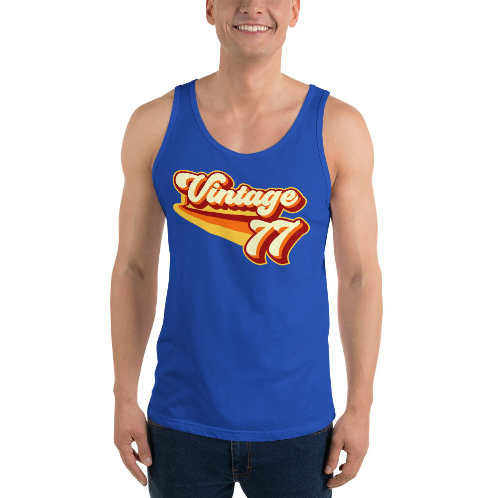 Vintage 1977 Warm Retro Lines Unisex Tank Top
