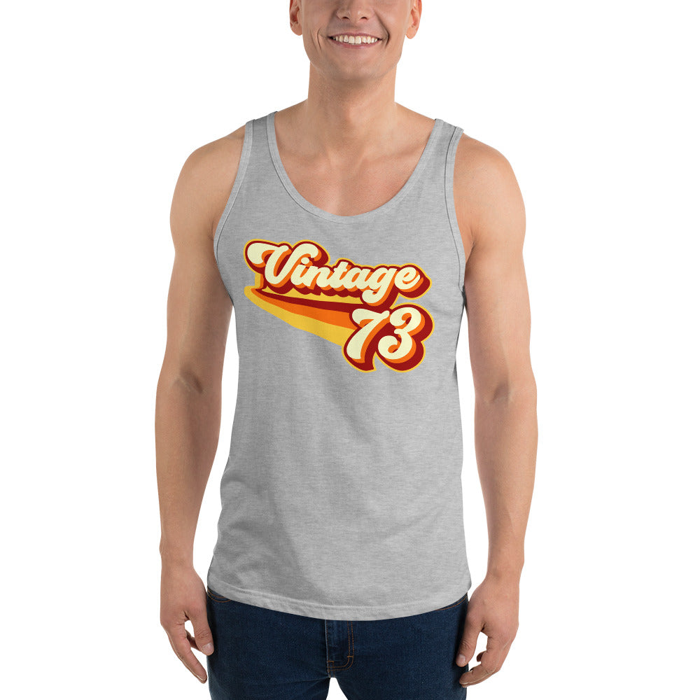 Vintage 1973 Warm Retro Lines Unisex  Tank Top