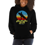 Huntington Beach California Retro Surfer Girl Hoodie - Styleuniversal