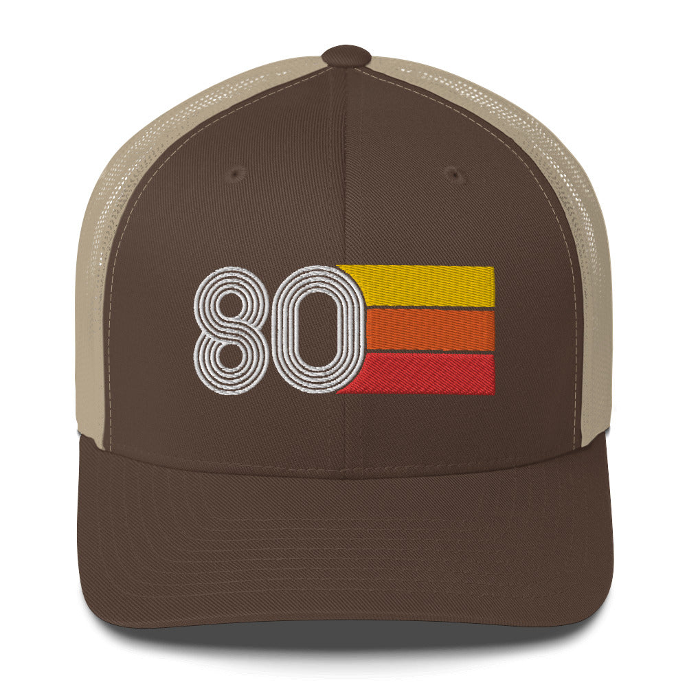 80 Number 1980 Birthday Retro Trucker Hat
