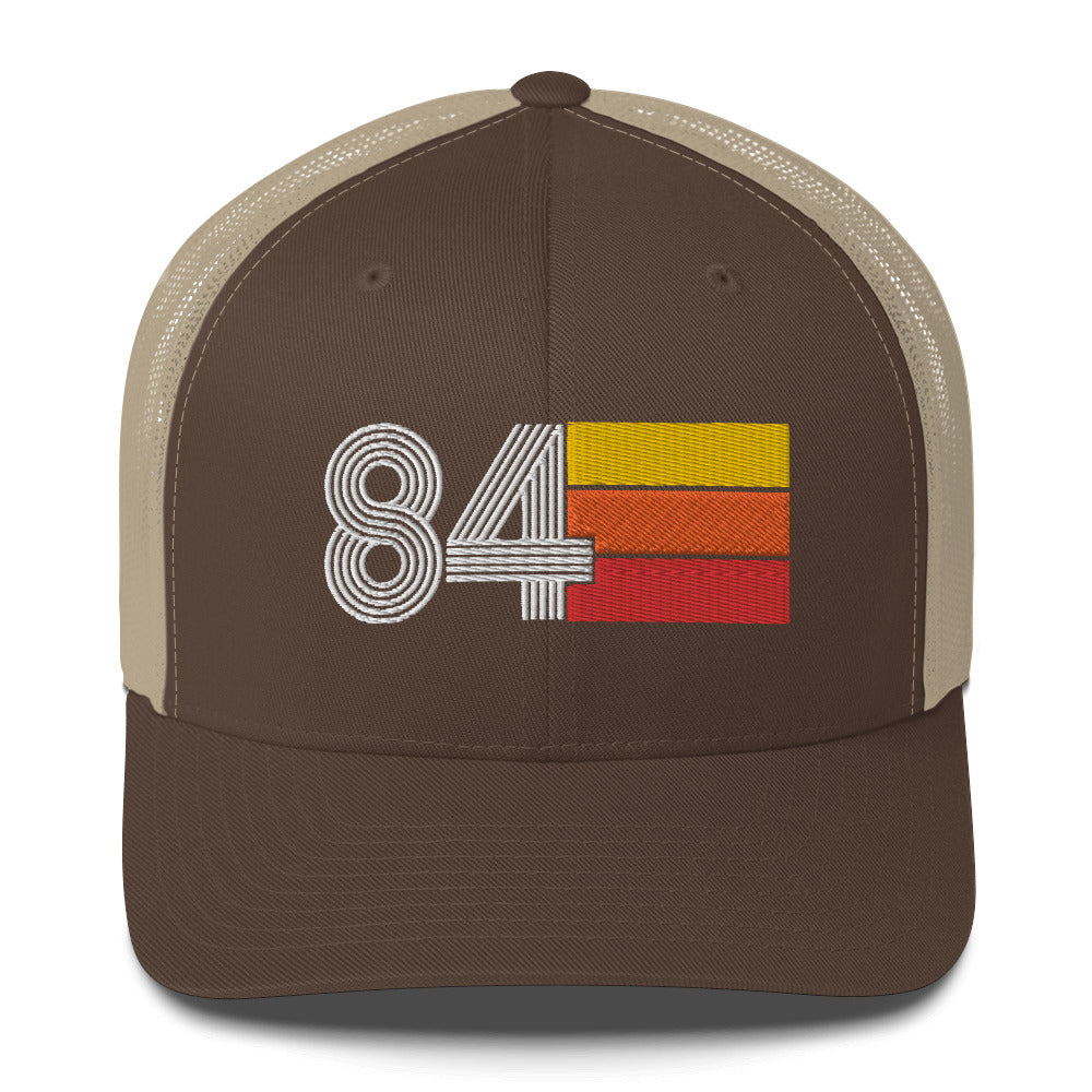 84 Number 1984 Birthday Retro Trucker Hat