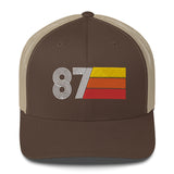 87 Number Retro Trucker Hat 1987 Birthday Gift Cap Decoration Party Idea for Women Men