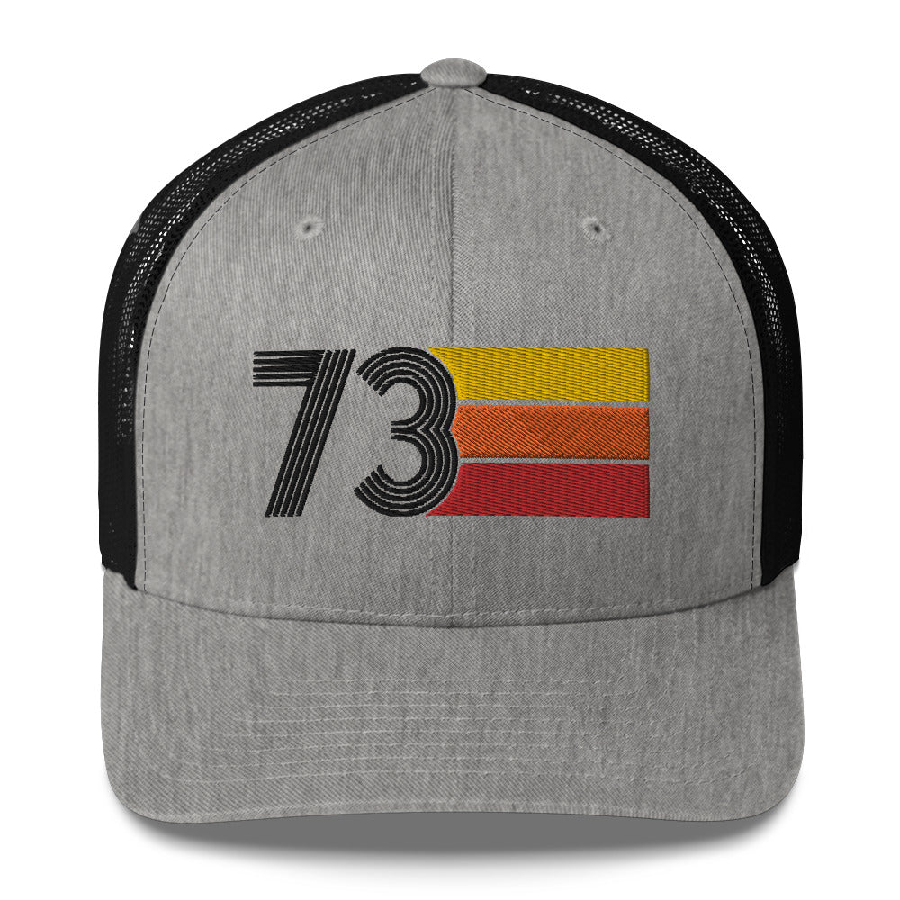 73 Number 1973 Birthday Retro Trucker Hat