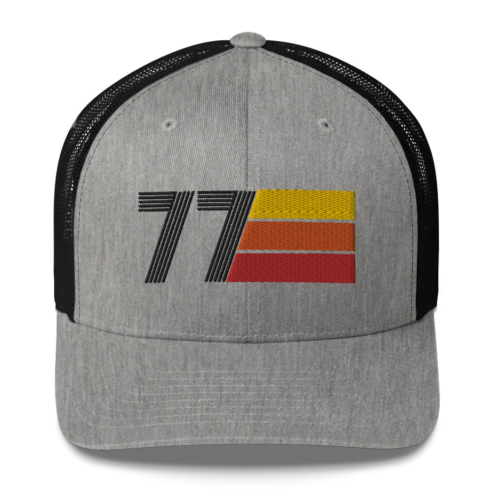 77 Number 1977 Birthday Retro Trucker Hat