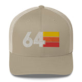64 Number Retro Trucker Hat 1964 Birthday Gift Cap Decoration Party Idea for Women Men