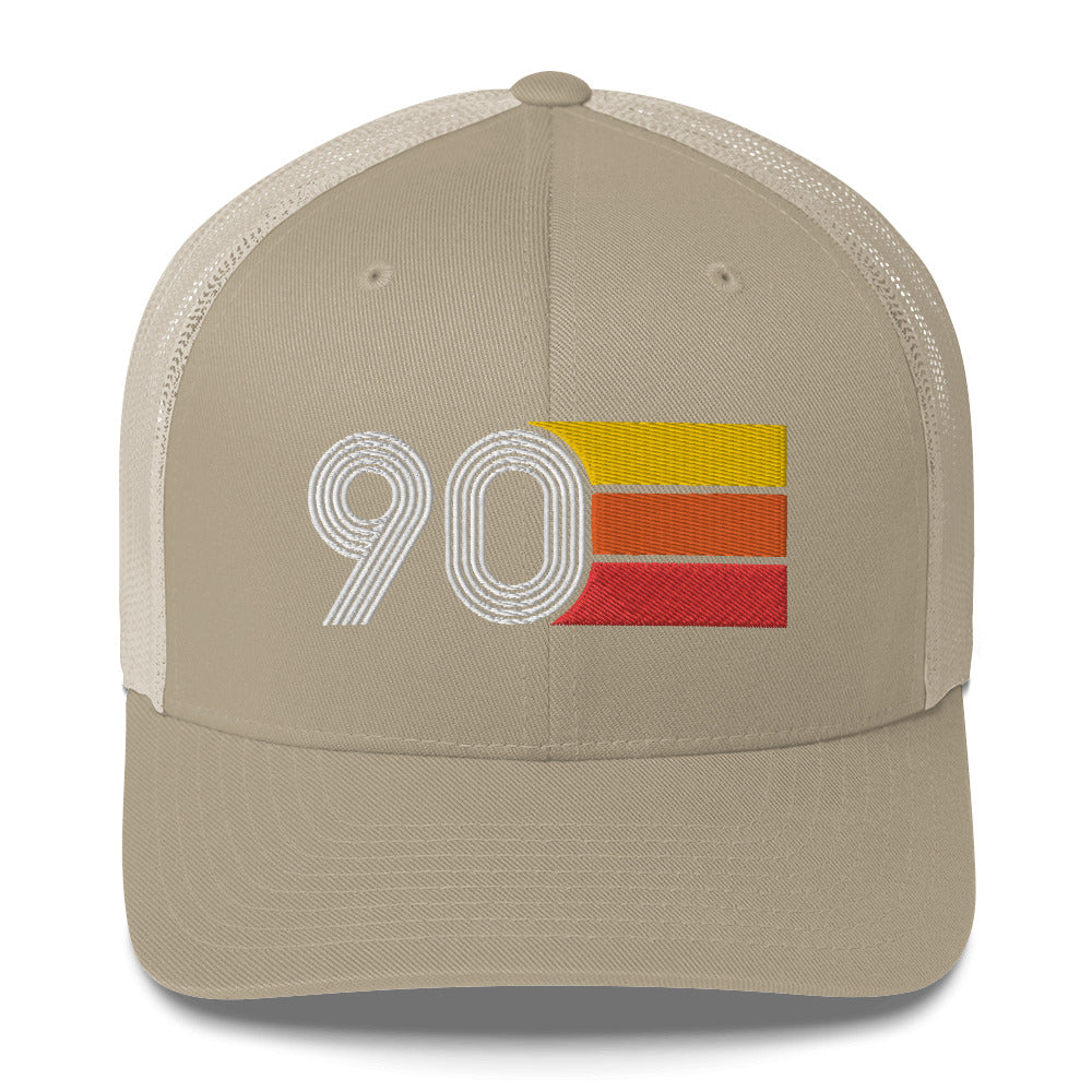 90 Number 1990 Birthday Retro Trucker Hat