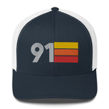 91 Number 1991 Birthday Retro Trucker Hat