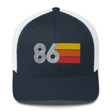 86 Number 1986 Birthday Retro Trucker Hat