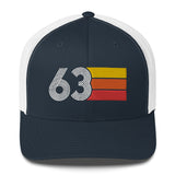 63 Number Retro Trucker Hat 1963 Birthday Gift Cap Decoration Party Idea for Women Men