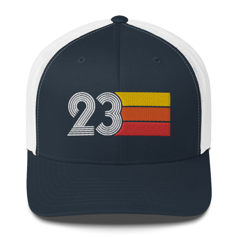 23 Number 23rd Birthday Retro Men's Women's Trucker Hat