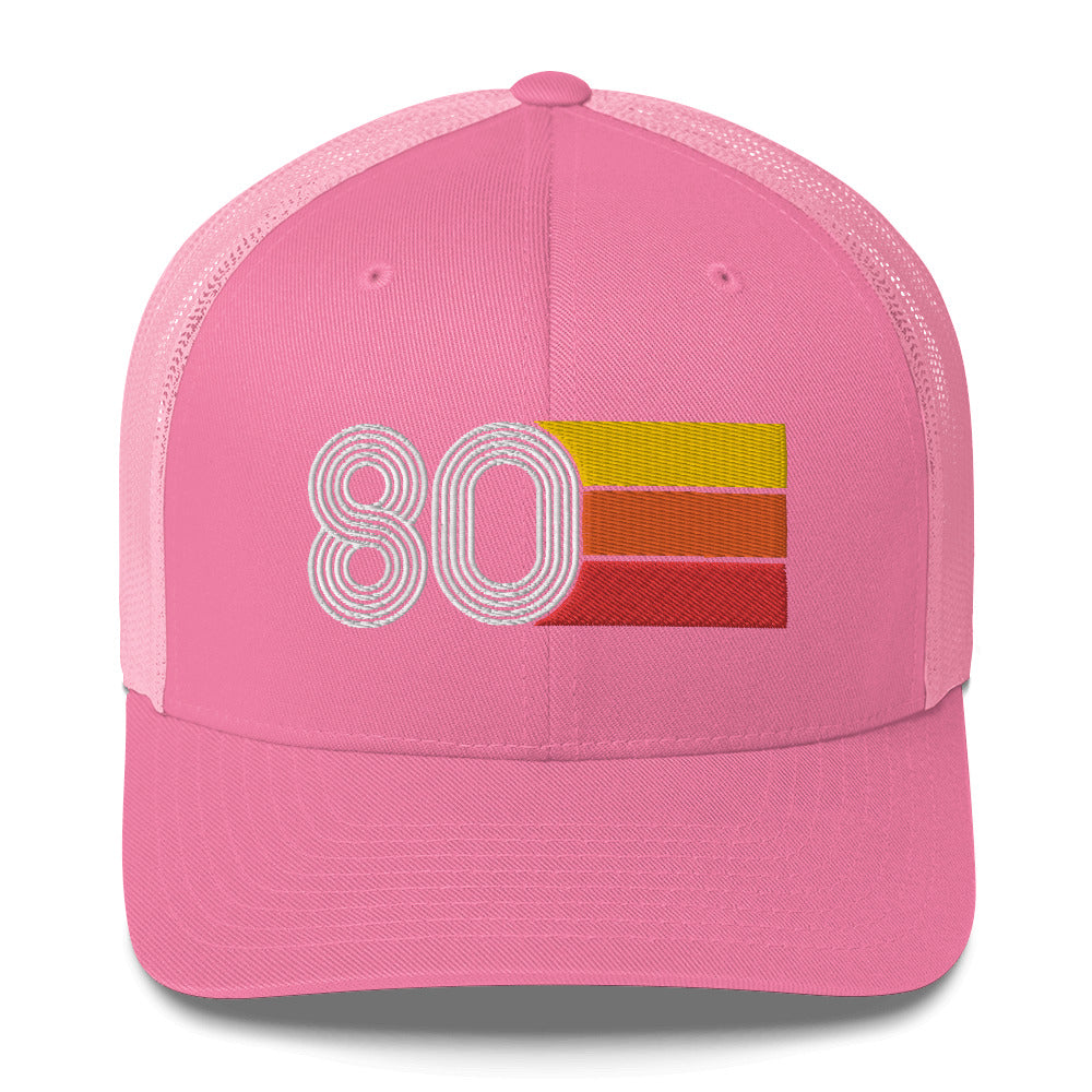 80 Number 1980 Birthday Retro Trucker Hat