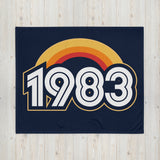83 - 1983 Retro Sunset Throw Blanket