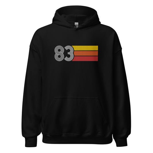 83 - Retro Tri-Line Large Embroidery Unisex Hoodie