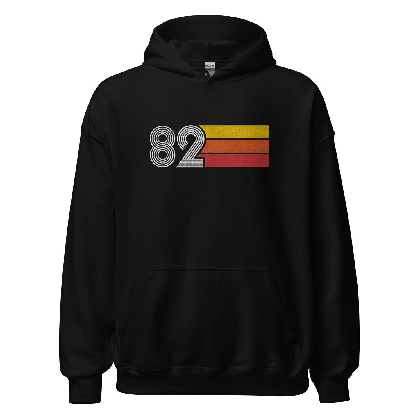 82 - Retro Tri-Line Large Embroidery Unisex Hoodie