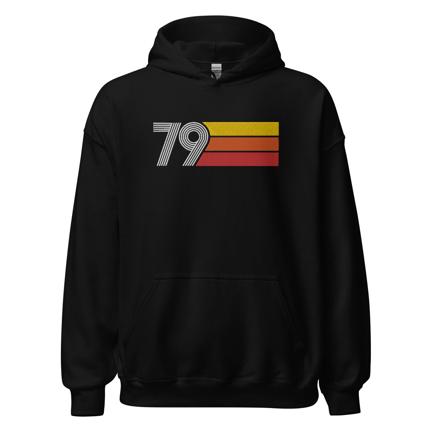 79 - Retro Tri-Line Large Embroidery Unisex Hoodie