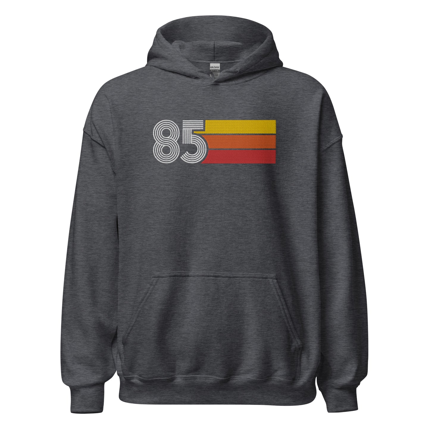 85 - Retro Tri-Line Large Embroidery Unisex Hoodie