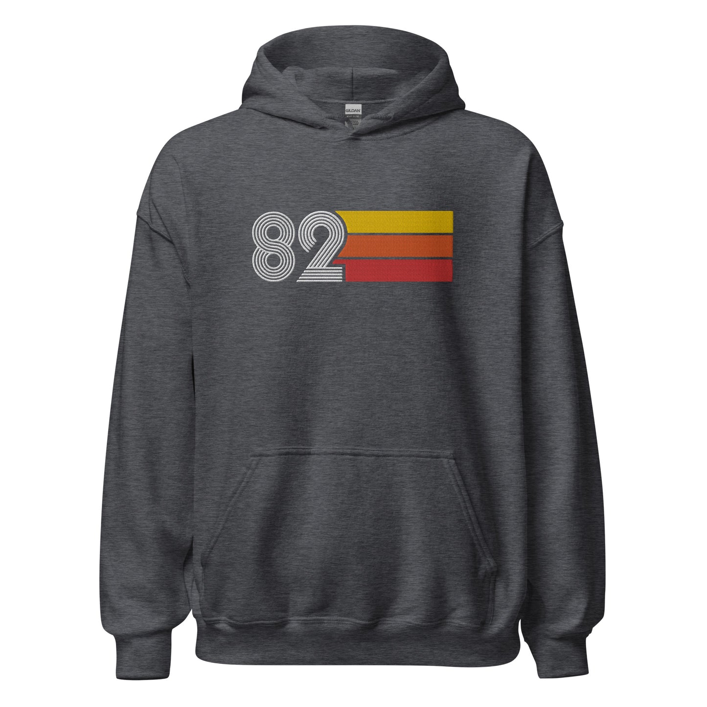 82 - Retro Tri-Line Large Embroidery Unisex Hoodie