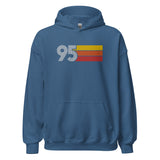 95 - Retro Tri-Line Large Embroidered Front Unisex Hoodie