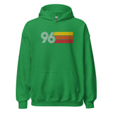 96 - Retro Tri-Line Large Embroidered Front Unisex Hoodie