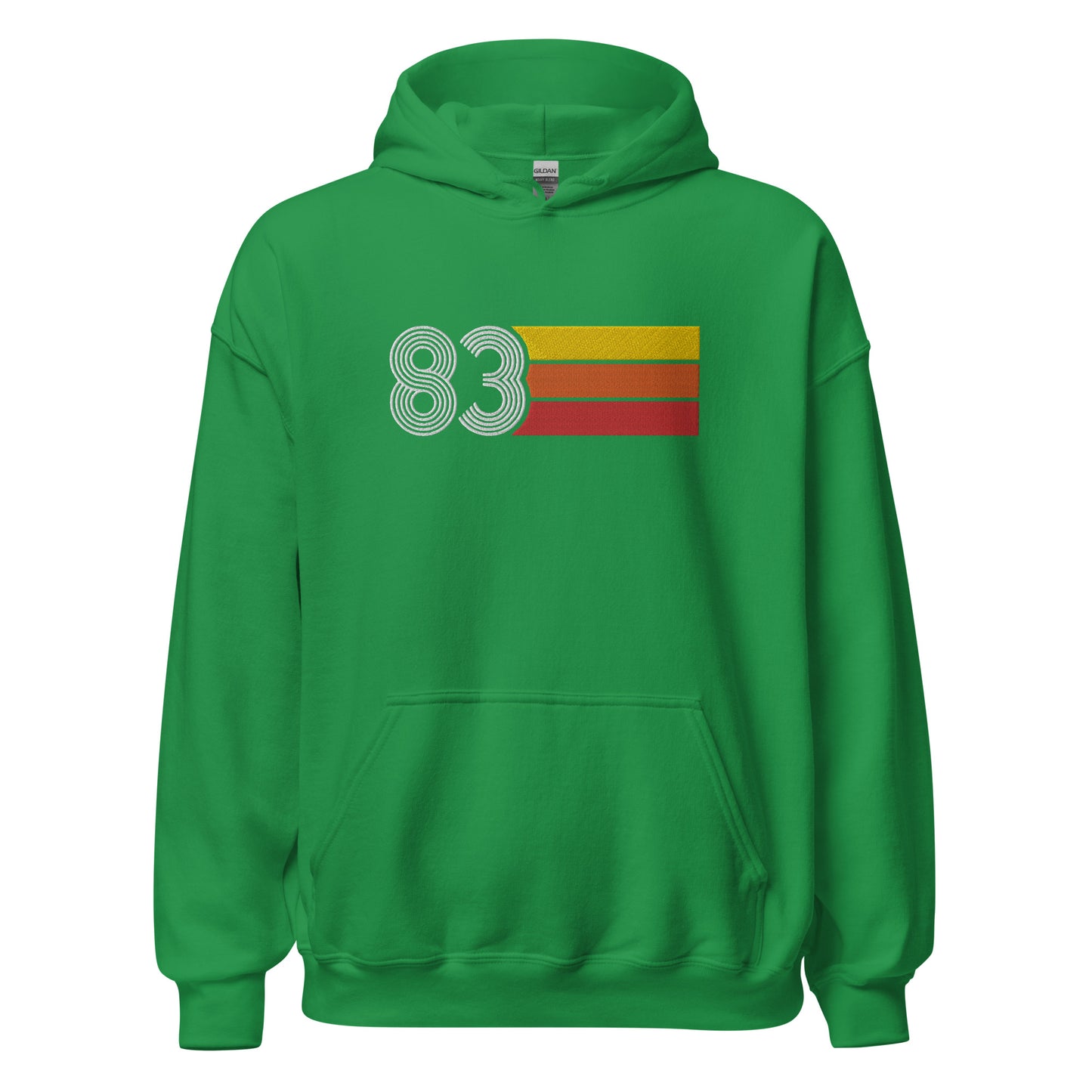 83 - Retro Tri-Line Large Embroidery Unisex Hoodie