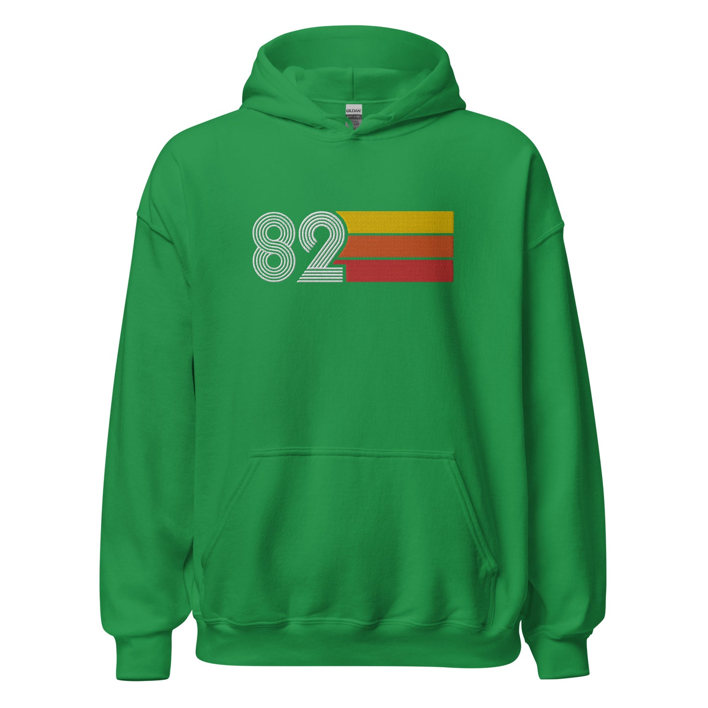 82 - Retro Tri-Line Large Embroidery Unisex Hoodie