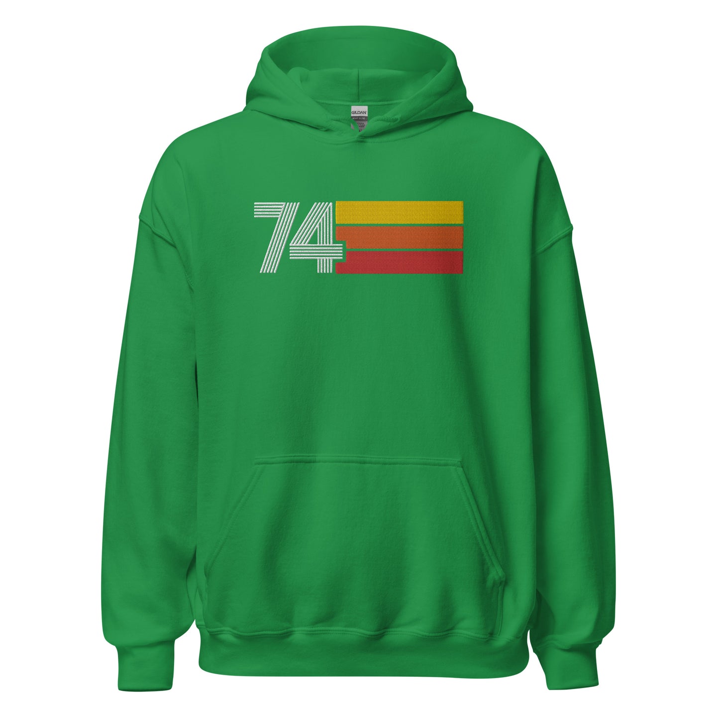 74 - Retro Tri-Line Large Embroidery Unisex Hoodie