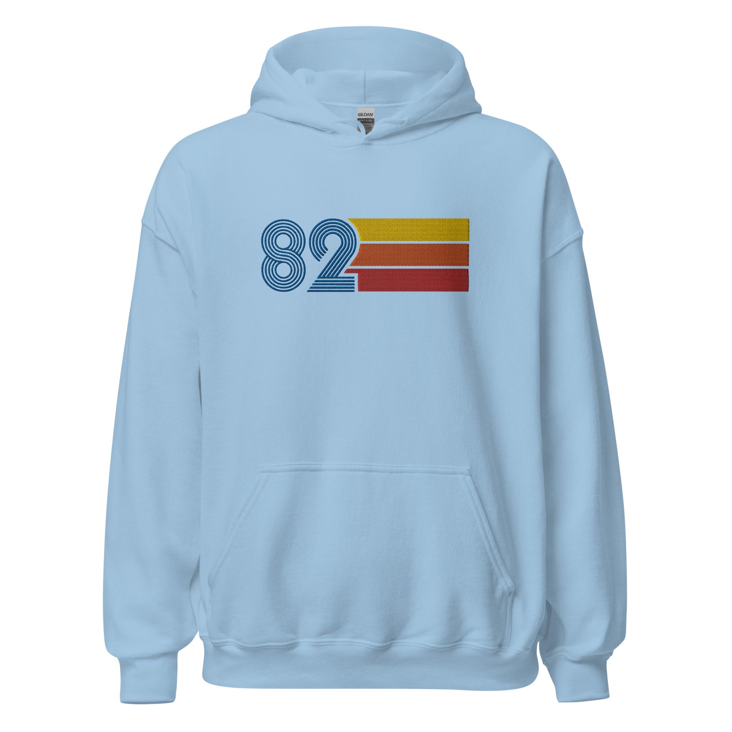 82 - Retro Tri-Line Large Embroidery Unisex Hoodie