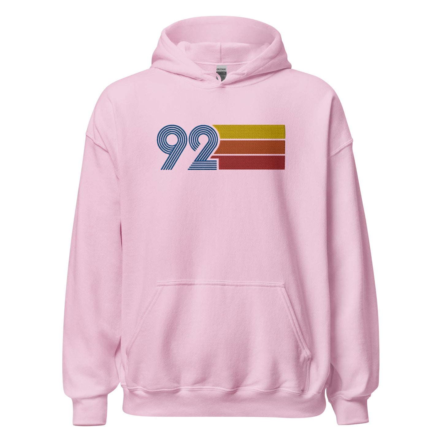 92 - Retro Tri-Line Large Embroidery Unisex Hoodie